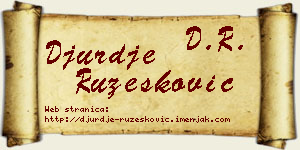 Đurđe Ružesković vizit kartica